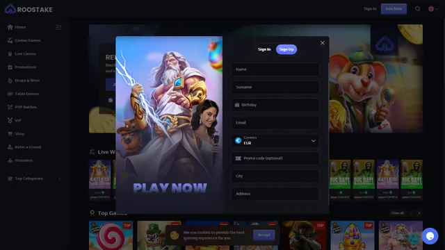 roostake casino registration