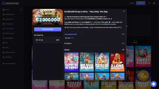 roostake casino tournaments