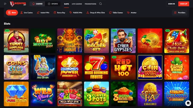 rooster.bet casino games