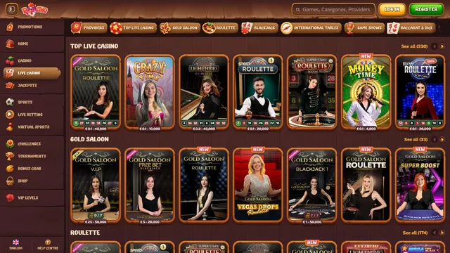 roostino casino live games