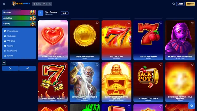 royalspinia casino games