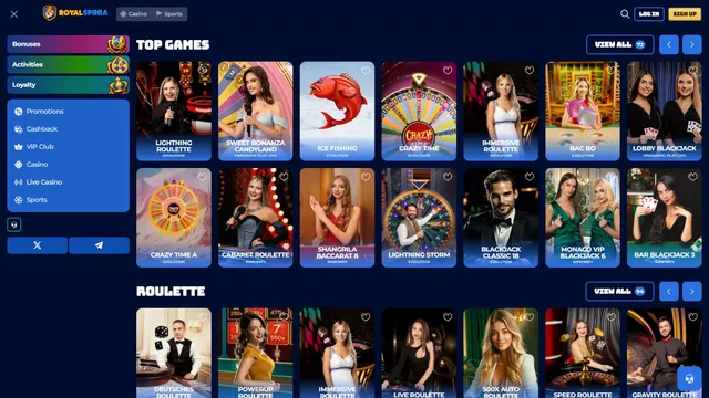 royalspinia casino live games