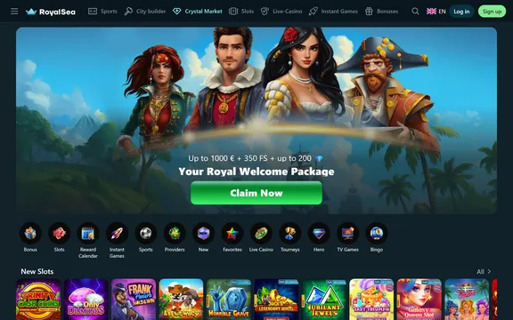 royalsea casino website screen