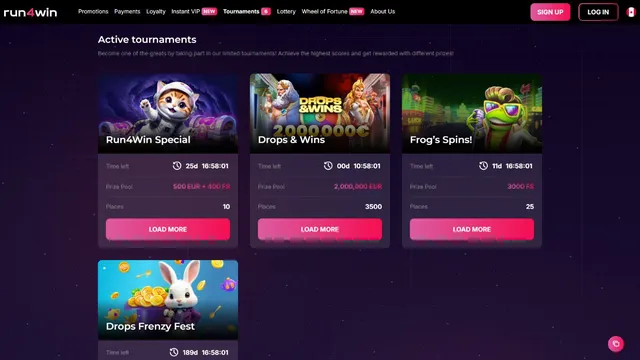 run4win casino tournaments