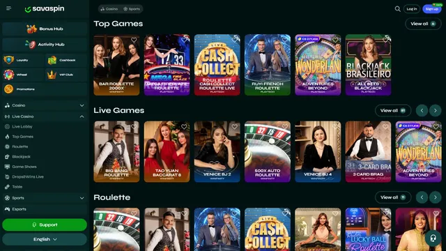 savaspin casino live games