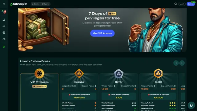 savaspin casino loyalty program