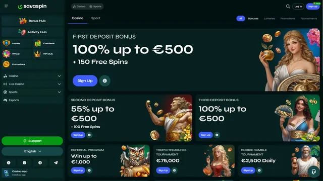 savaspin casino promotions