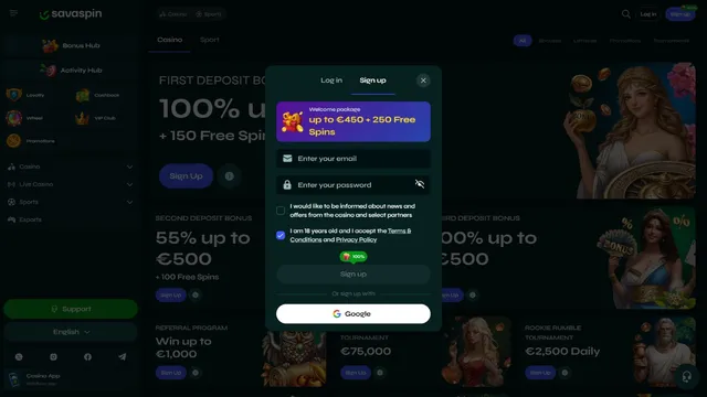 savaspin casino registration