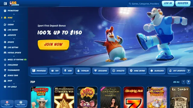 sg casino website screen