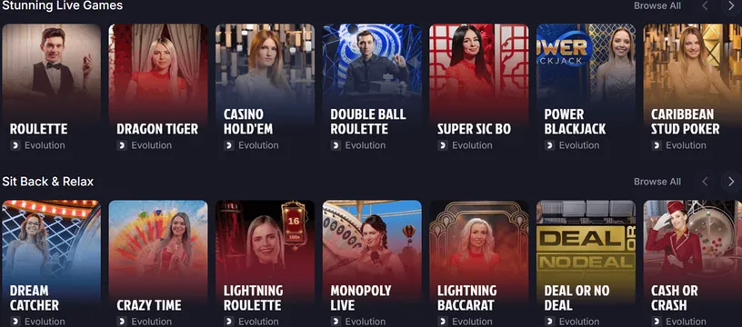 sherbet casino live games