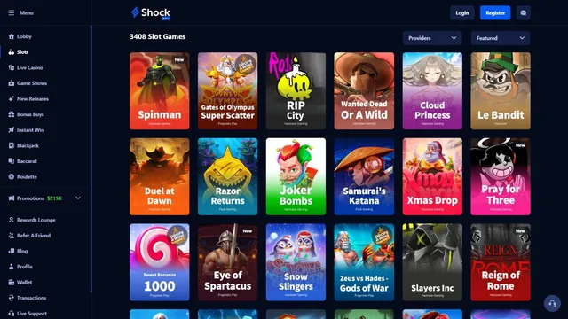 shock casino games