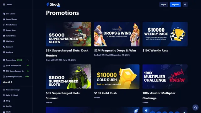shock casino promotions