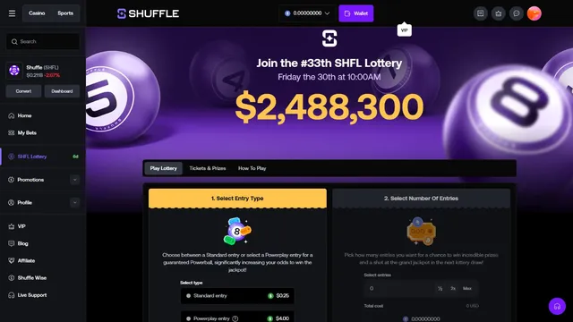 shuffle casino lotteries