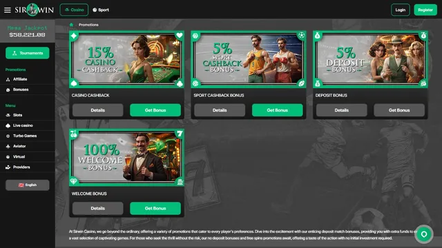 sirwin casino promotions