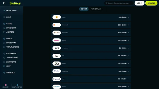 slotexo casino deposit