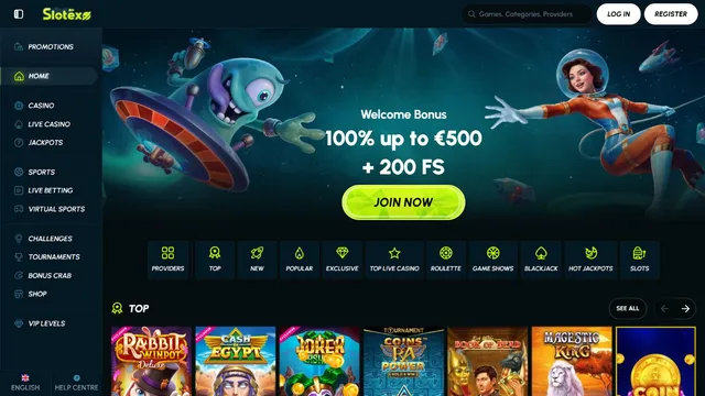 slotexo casino website screen