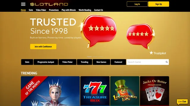 slotland casino website screen