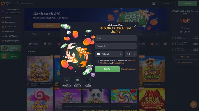 slotozen casino registration
