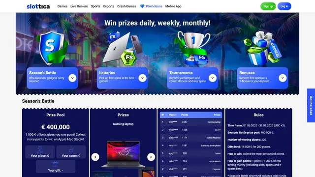 slottica casino promotions