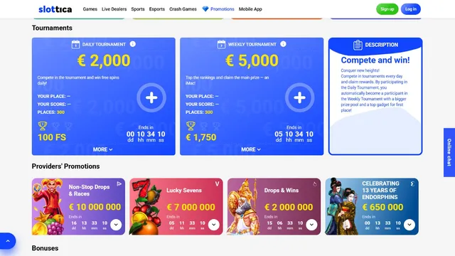 slottica casino tournaments