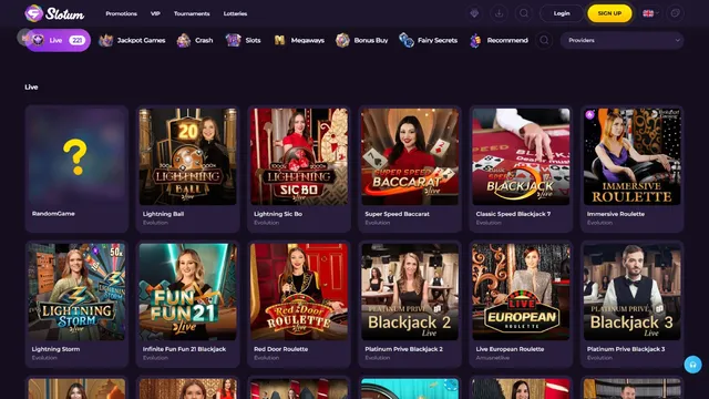 slotum casino live games