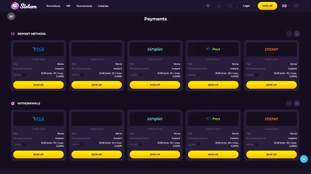 slotum casino payments