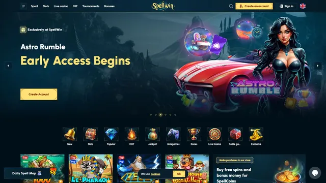 spellwin casino website screen
