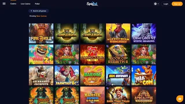 spinbet casino games