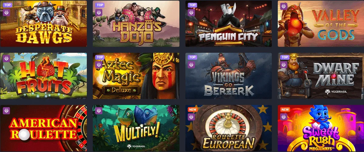 spinago casino games