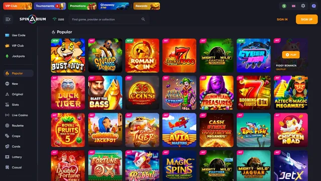 spinarium casino games