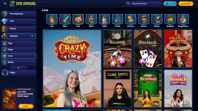 spindragons casino live games