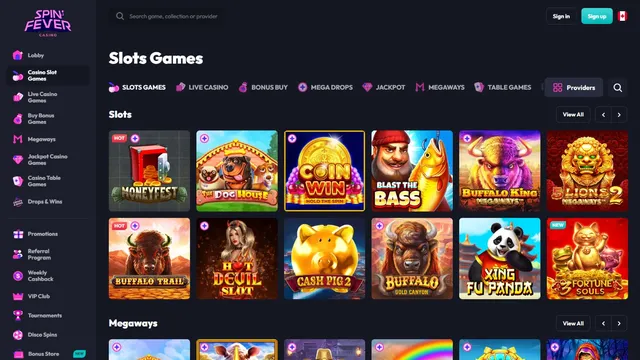 spinfever casino games