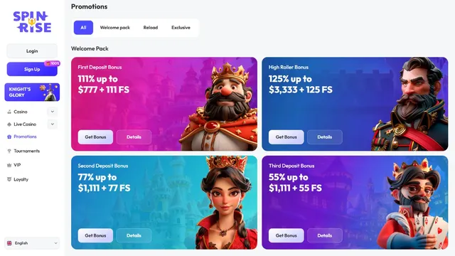 spinrise casino promotions