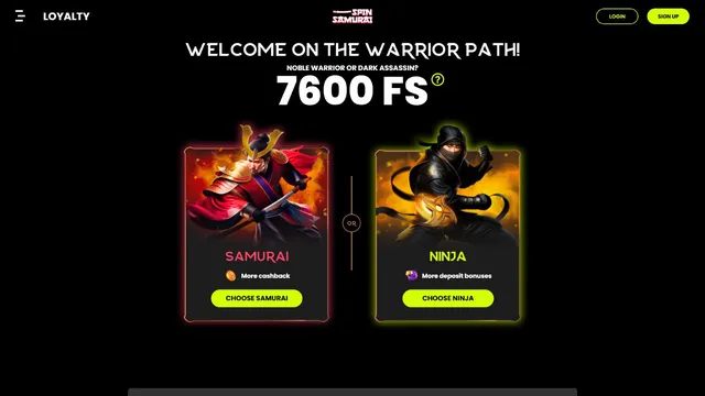 spinsamurai casino loyalty program