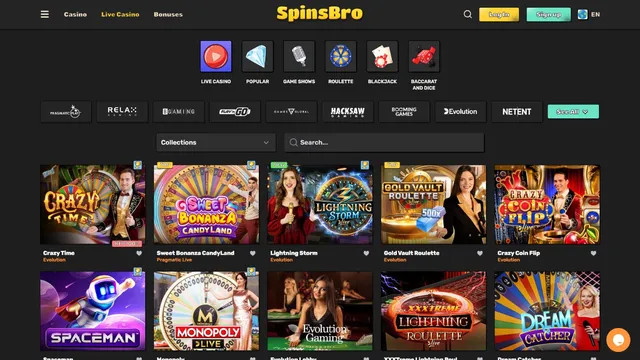 spinsbro casino live games