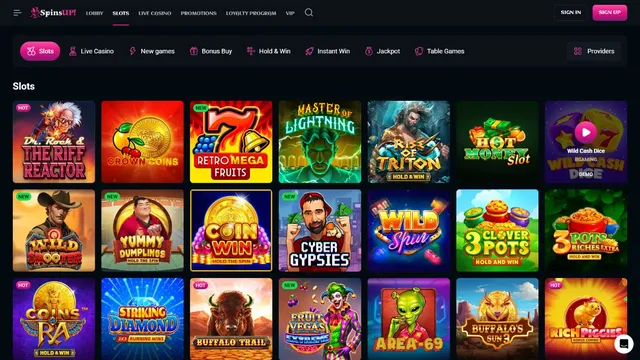 spinsup casino games
