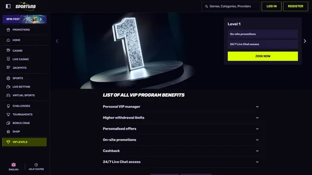 sportuna casino vip club