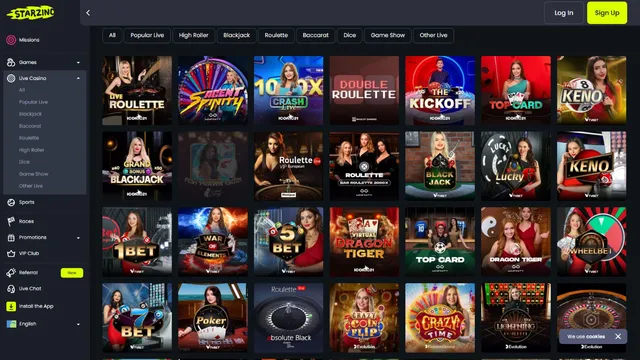 starzino casino live games