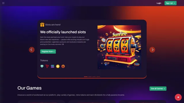 sunfire casino website screen