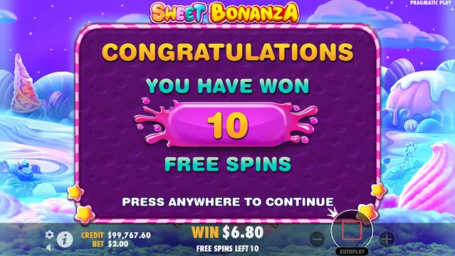 sweet bonanza slot free spins win