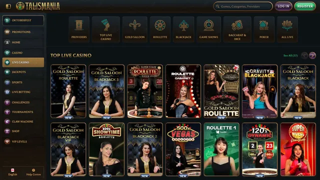 talismania casino live games