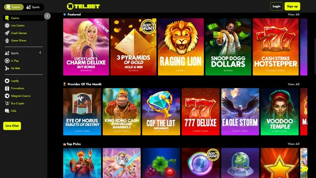 telbet casino games