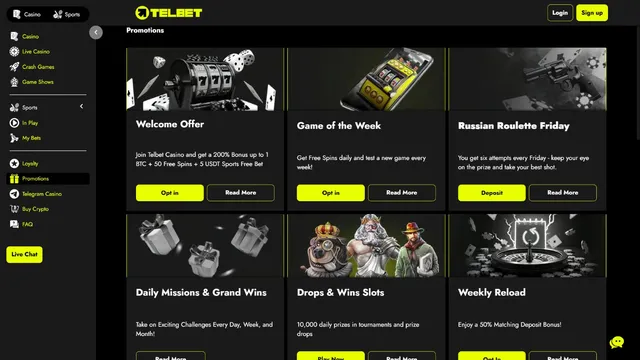 telbet casino promotions