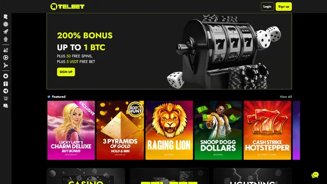 telbet casino website screen