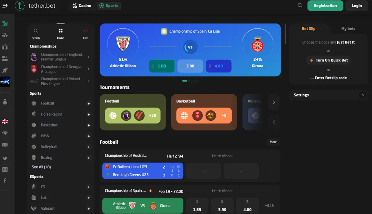 tetherbet casino sports betting