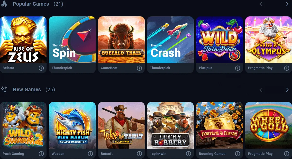 thunderpick casino games