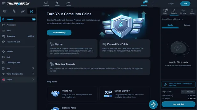 thunderpick casino loyalty program