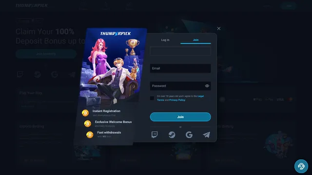 thunderpick casino registration