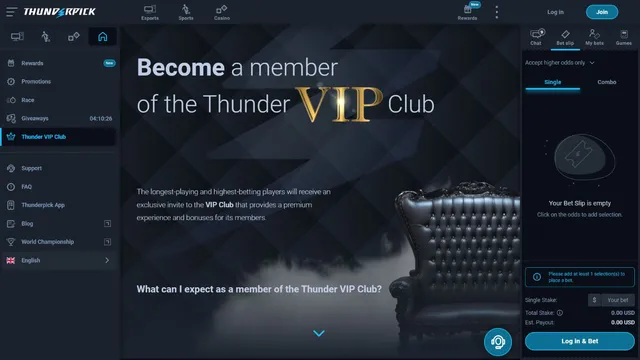 thunderpick casino vip club