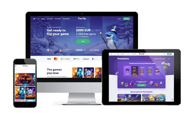 trueflip casino website screens